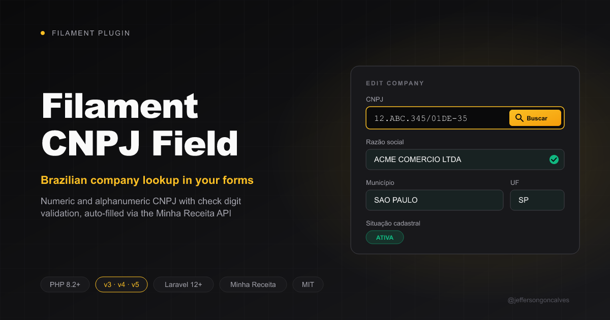 Filament CNPJ Field