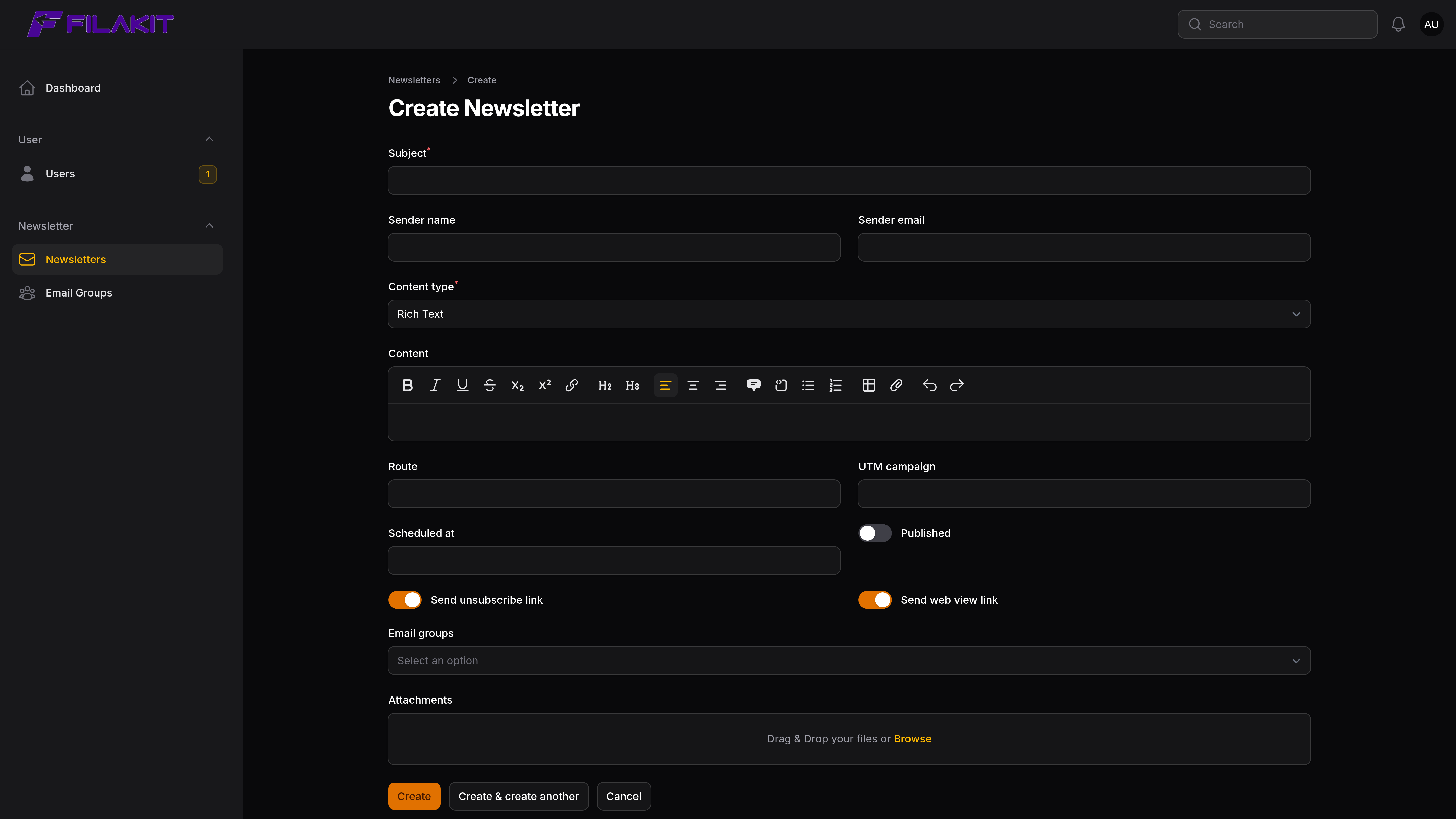 newsletter-create