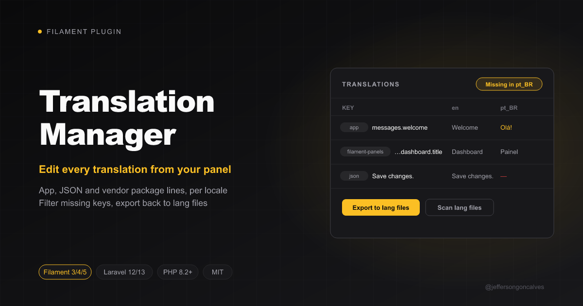 Filament Translation Manager