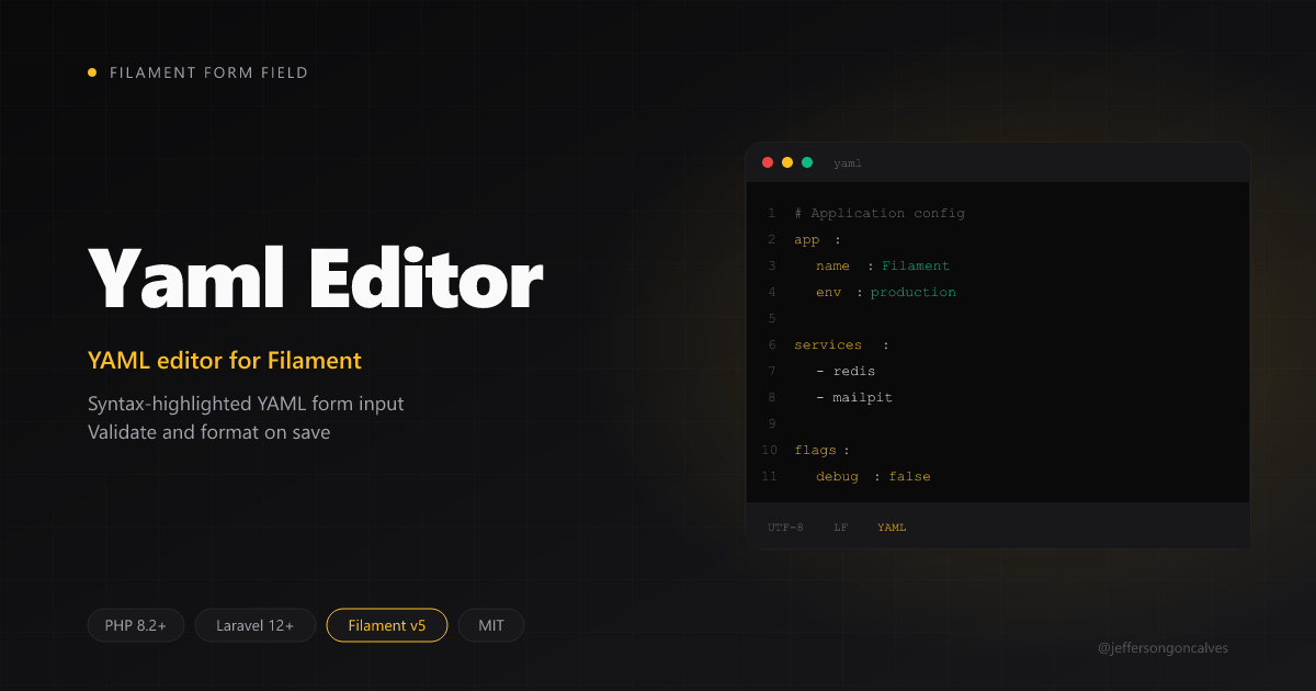 Filament YAML Editor