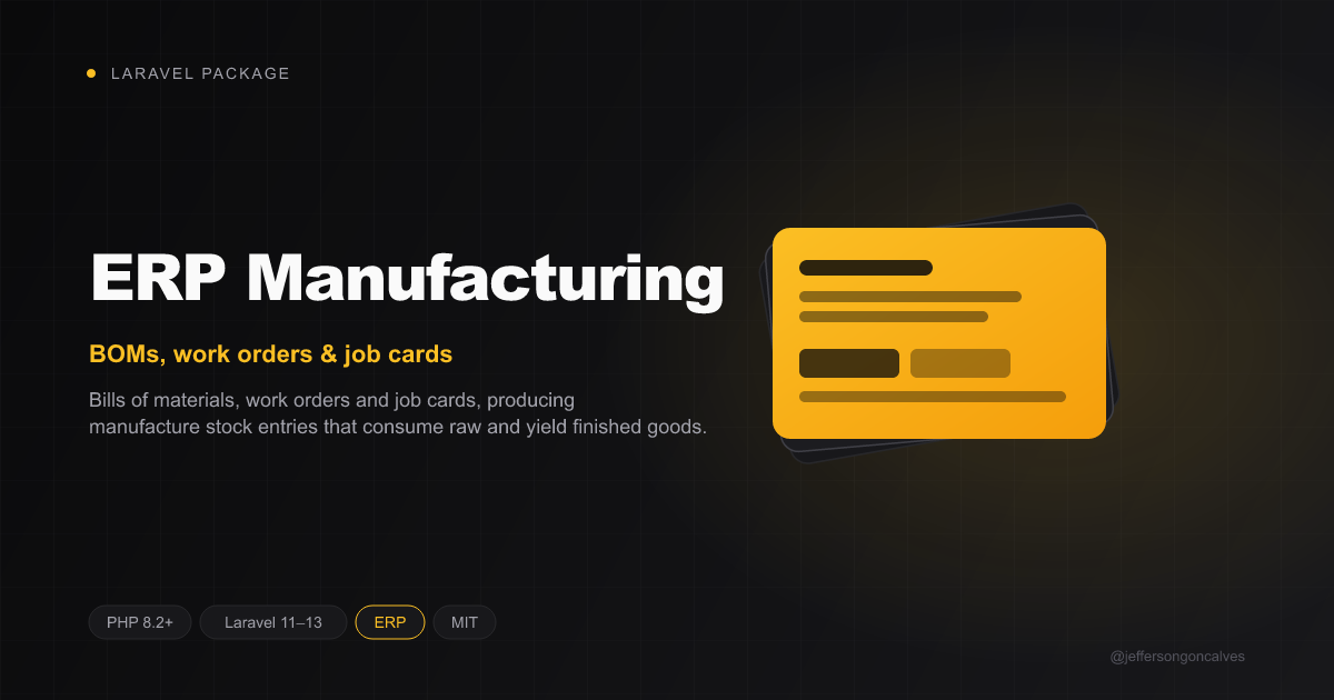Laravel ERP Manufacturing