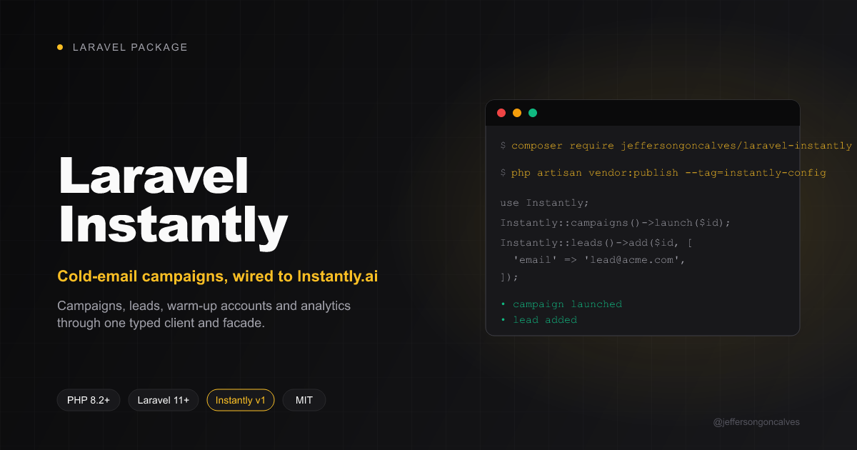 Laravel Instantly