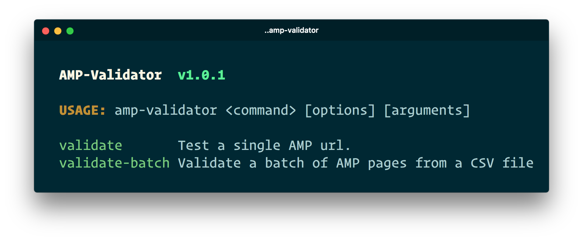 AMP validation Example