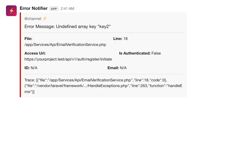 Slack notification sample