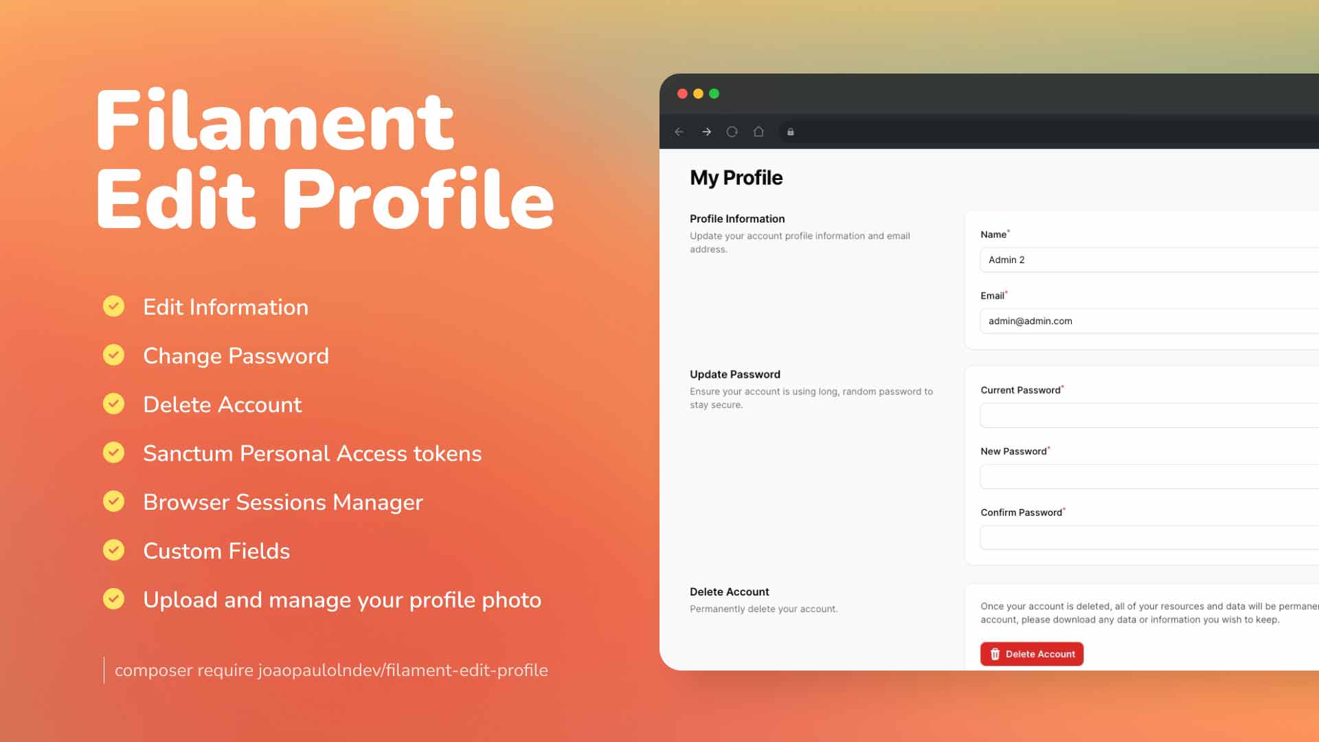 Screenshot of Application Feature