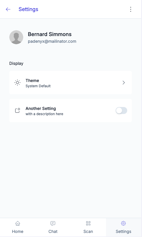 Settings Page