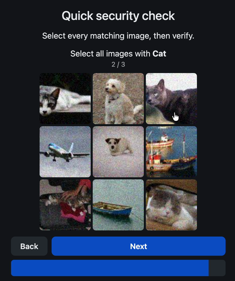 Grid captcha