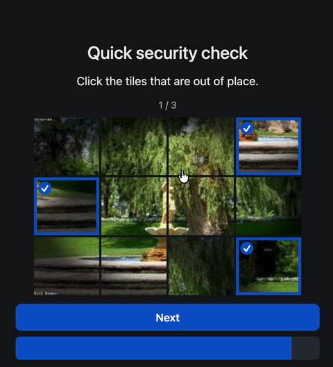 Tiles captcha