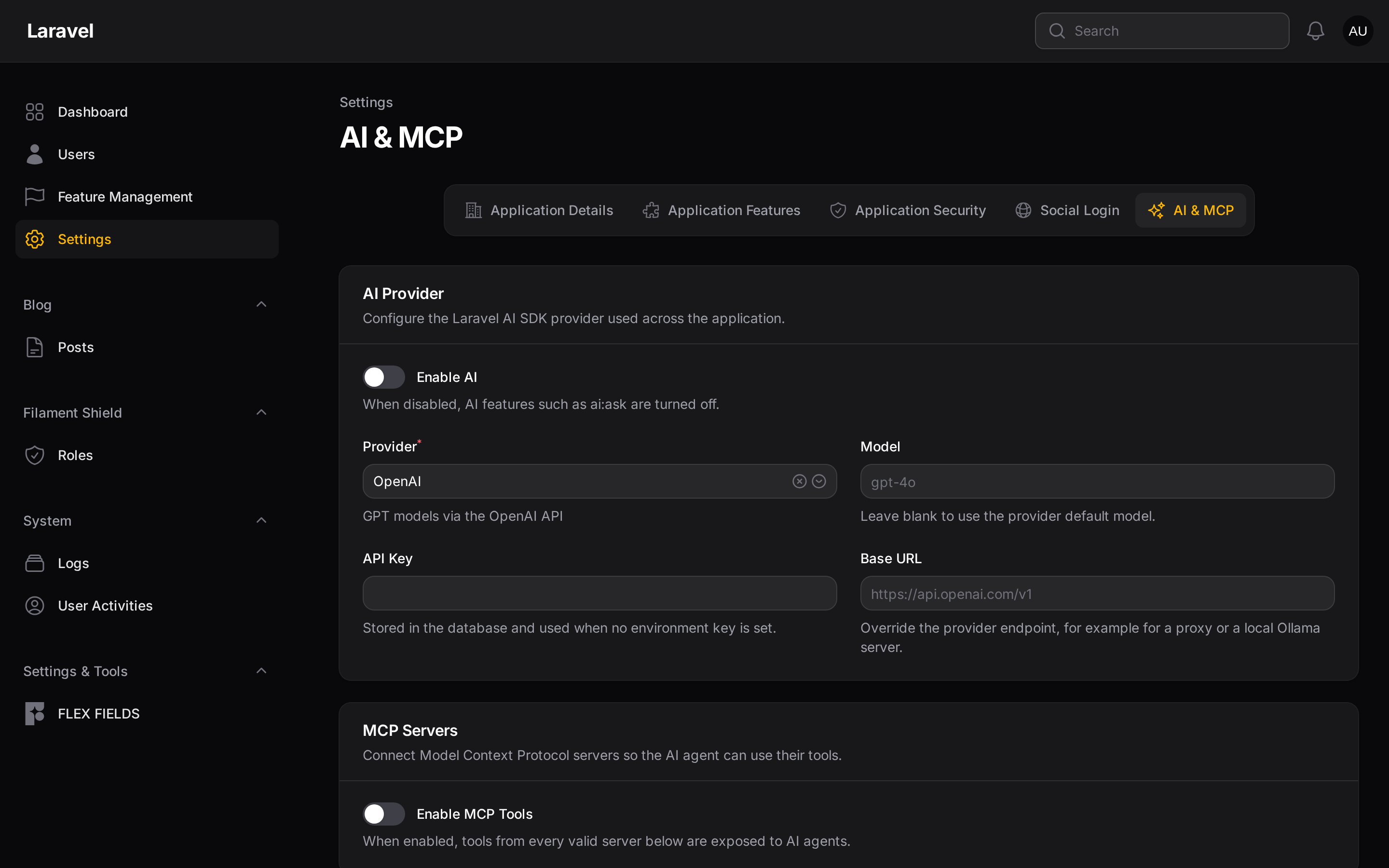 AI & MCP Settings