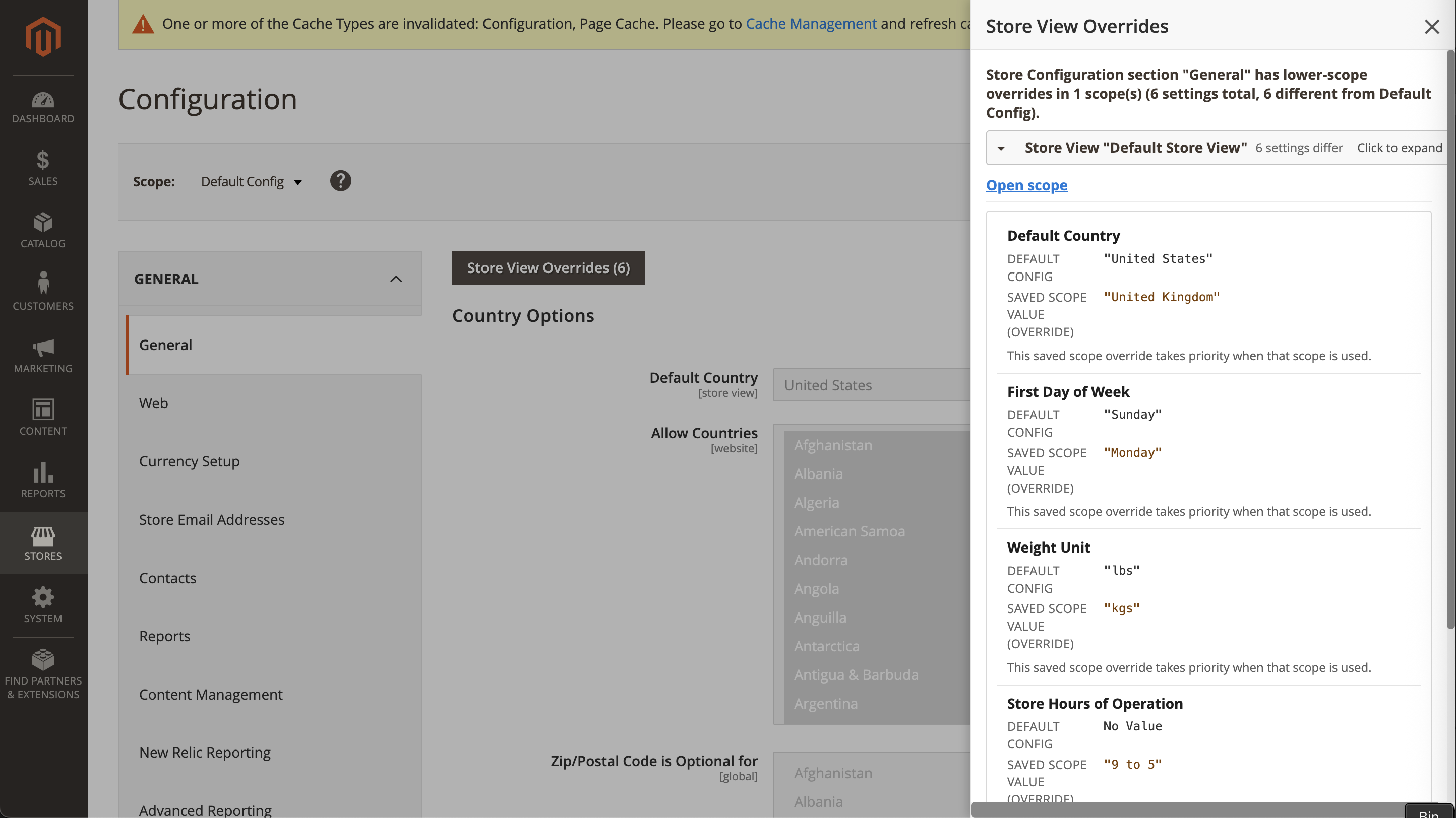 Configuration Default Config notice
