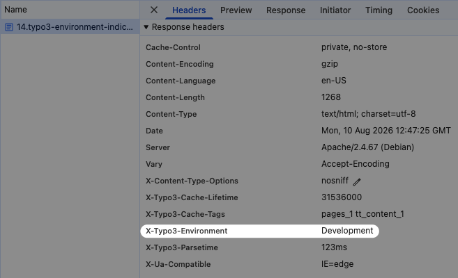 Frontend HTTP Header Preview