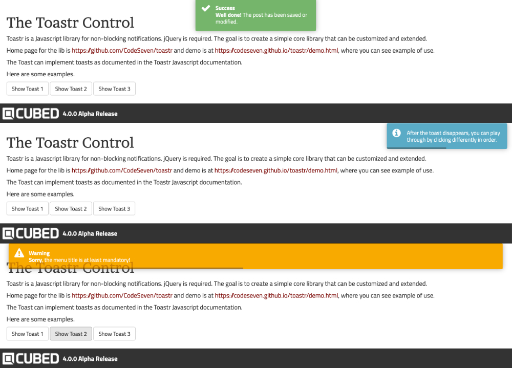 Toastr jquery clearance