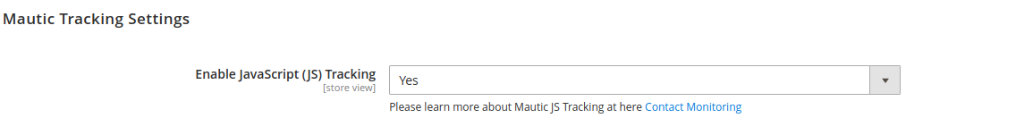 Mautic JS Tracking Settings