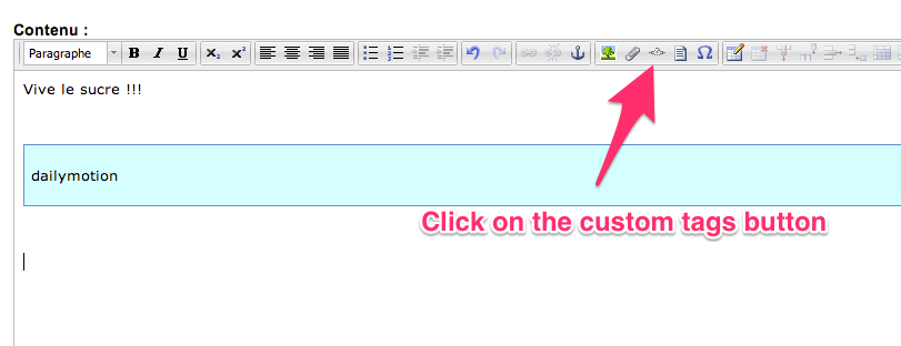 eZ Online Editor custom tag