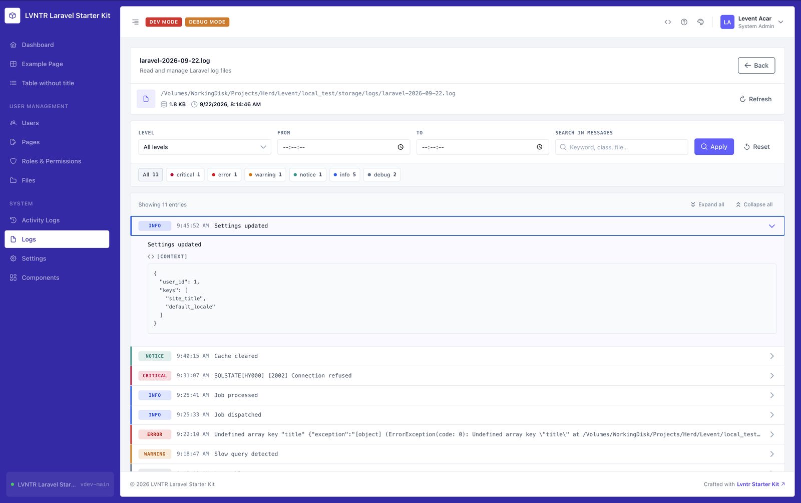 Log viewer