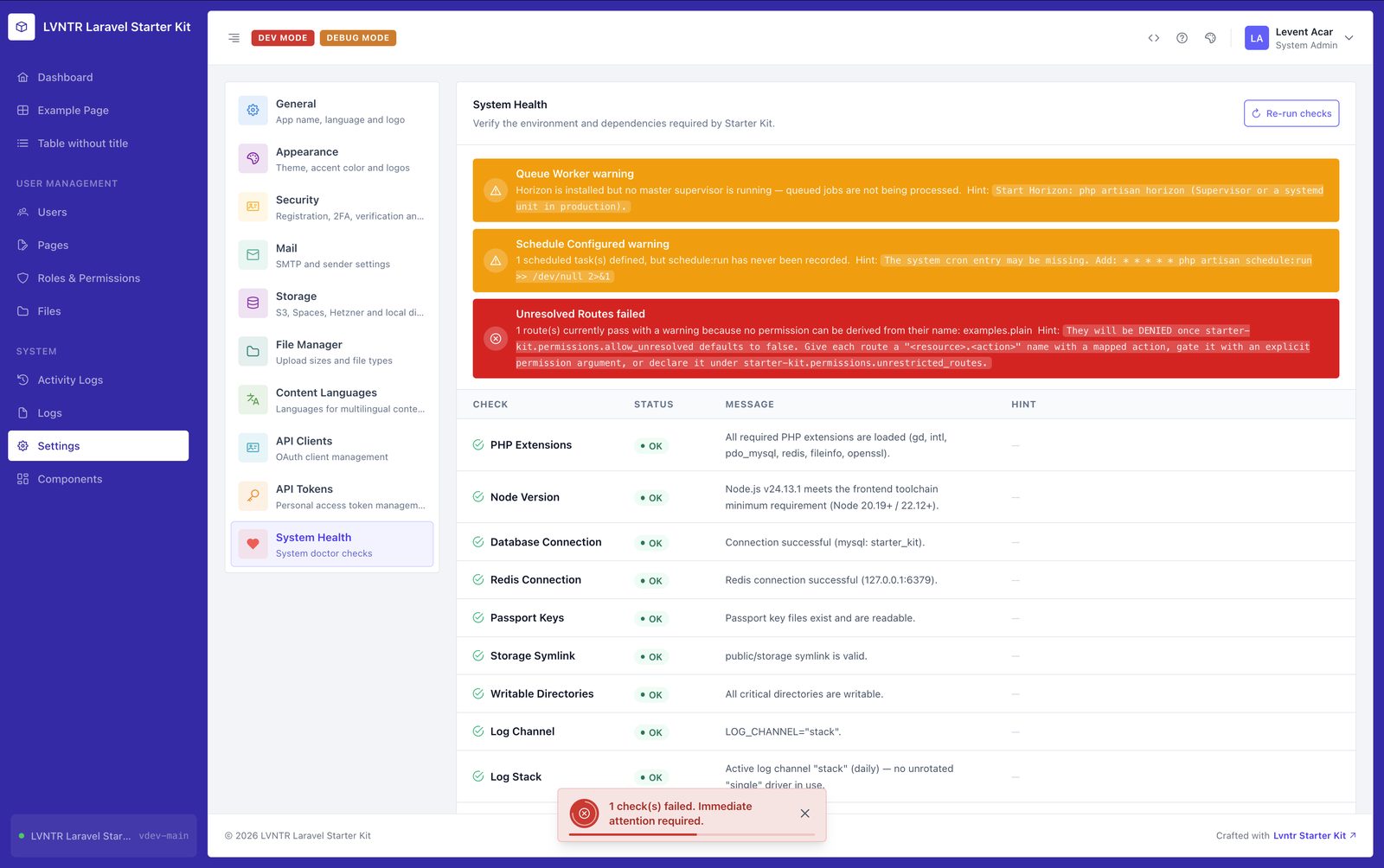 System health