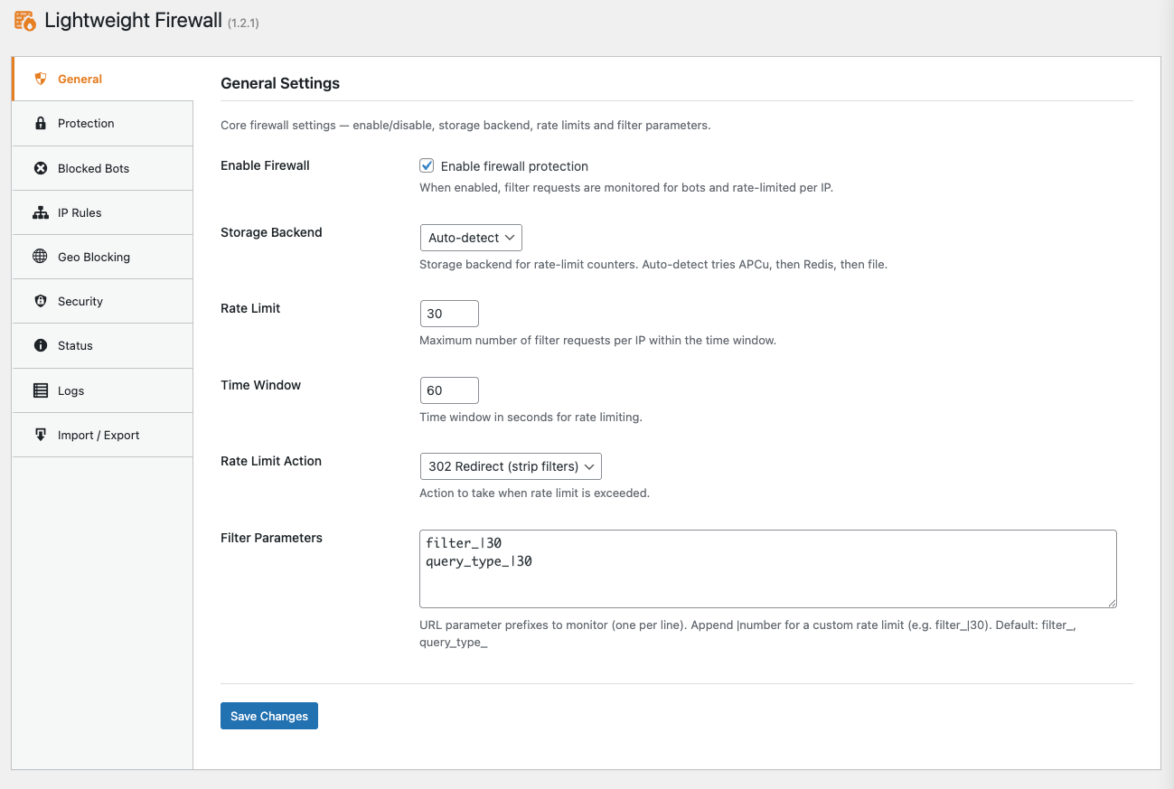 LW Firewall Settings
