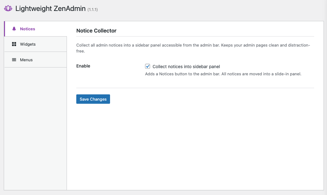 LW ZenAdmin Settings