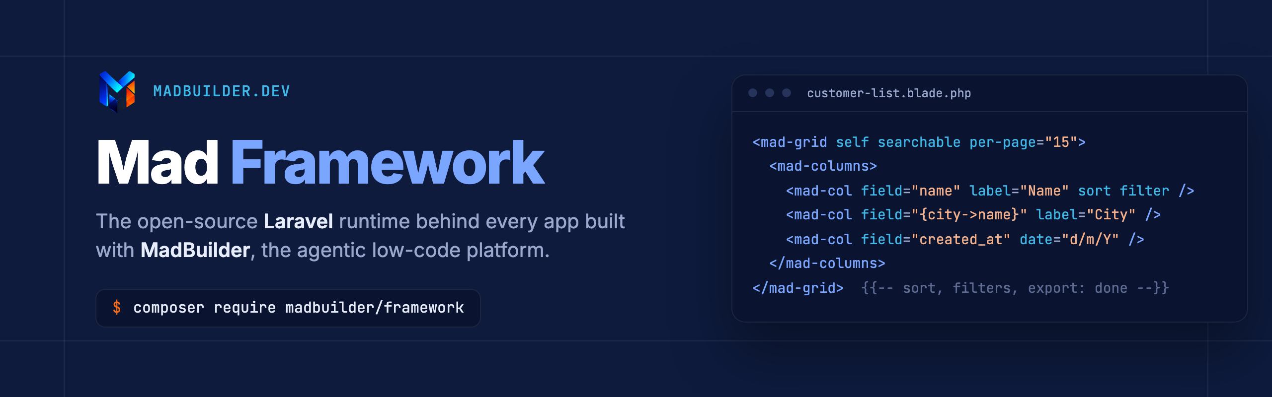 Mad Framework: the open-source Laravel runtime behind every app built with MadBuilder