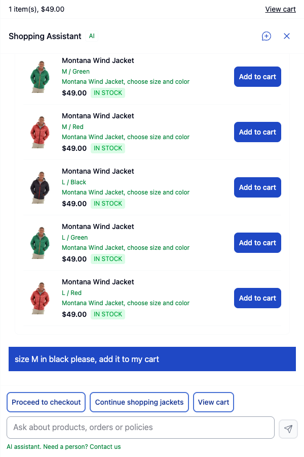 Cart count updated