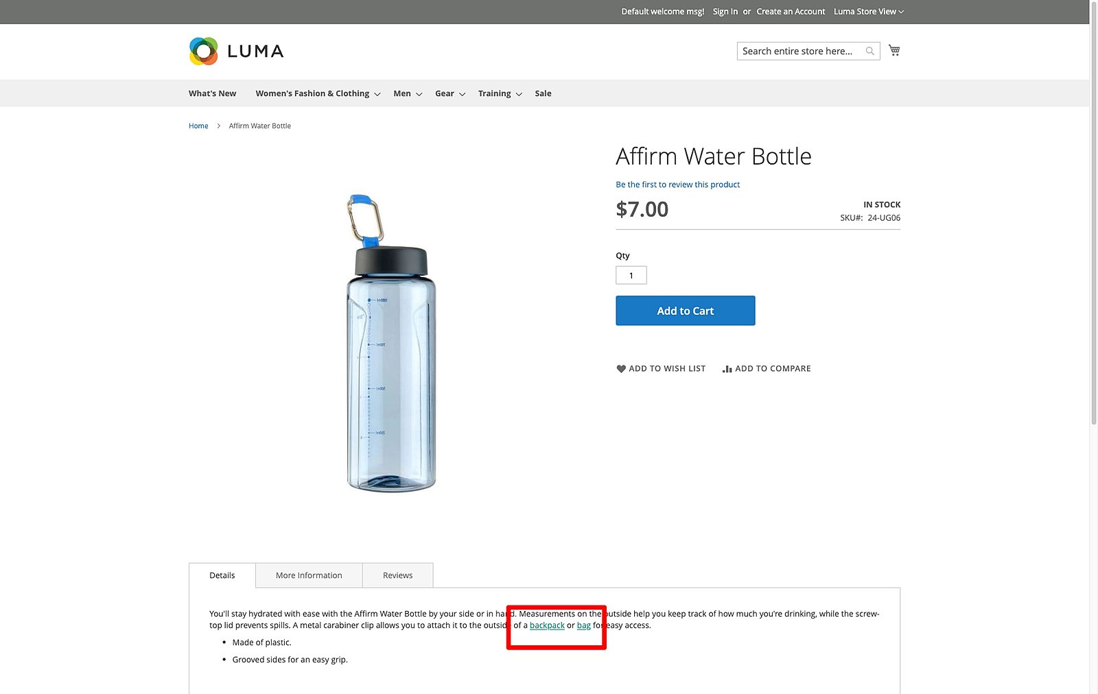 Luma product description