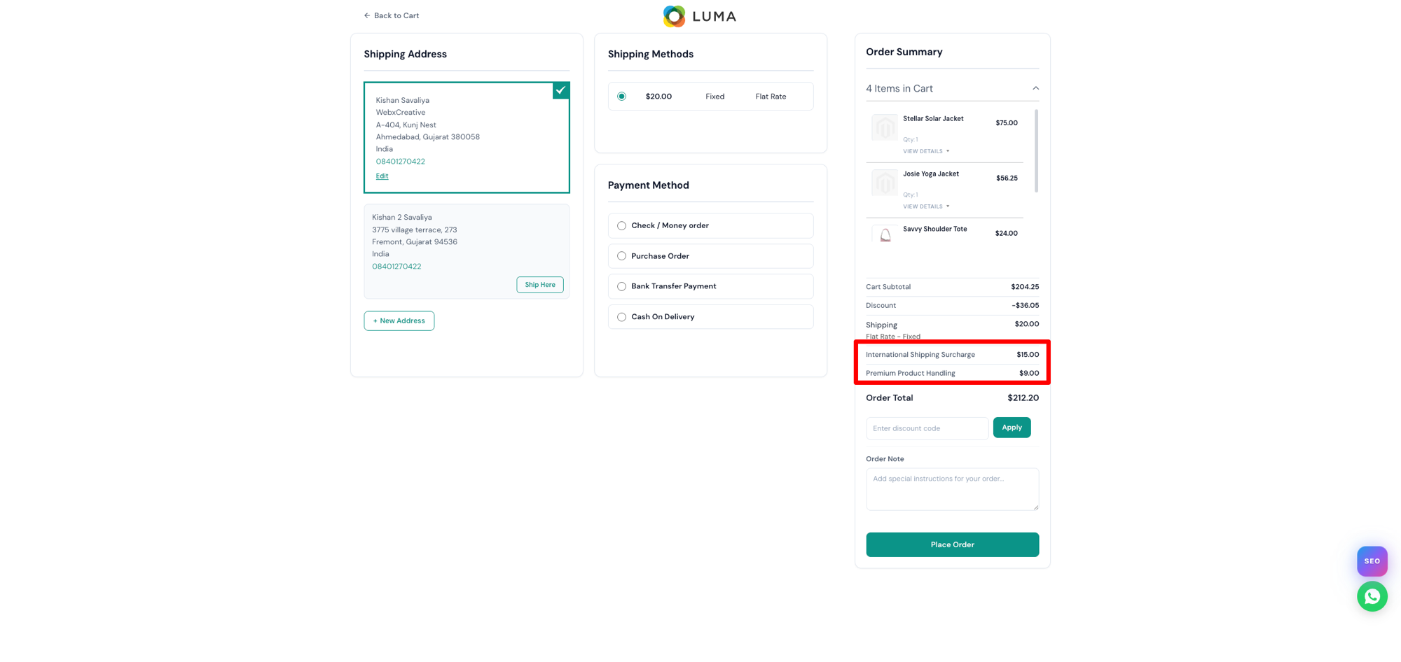 Luma Checkout Fees