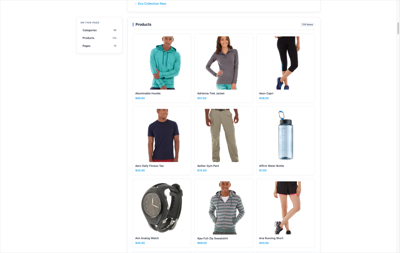 Luma — paginated product grid