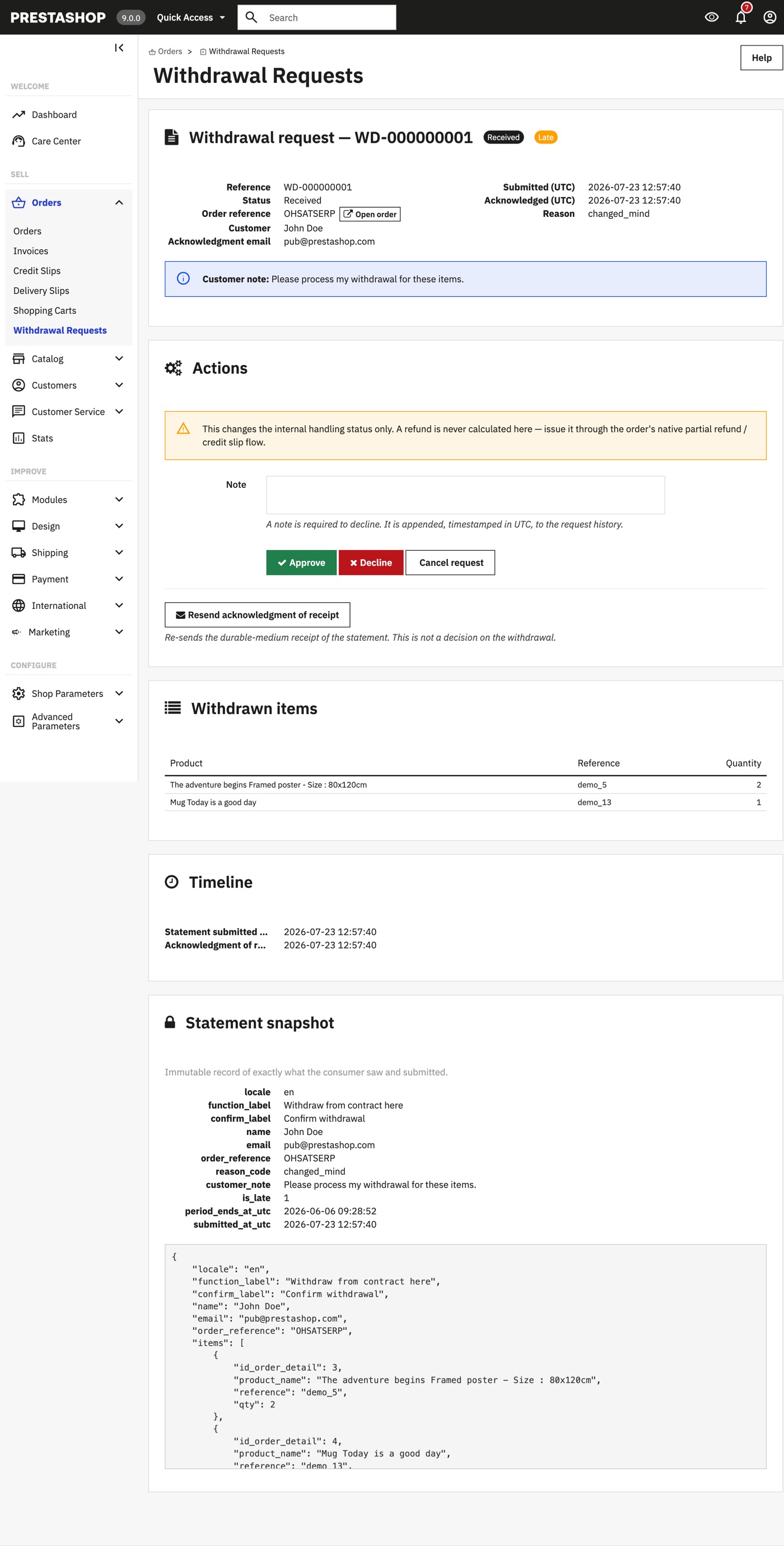 Admin detail