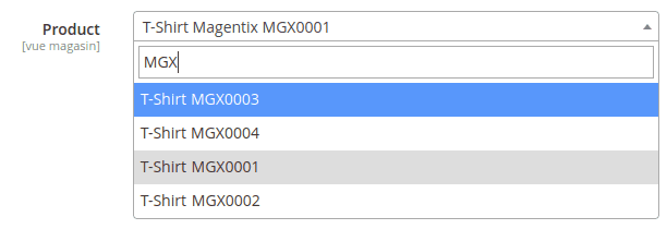 Form product selector