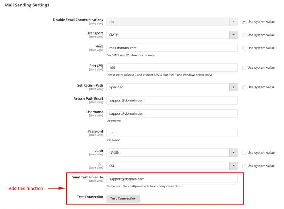Magento 2 SmtpTest - Test Connection