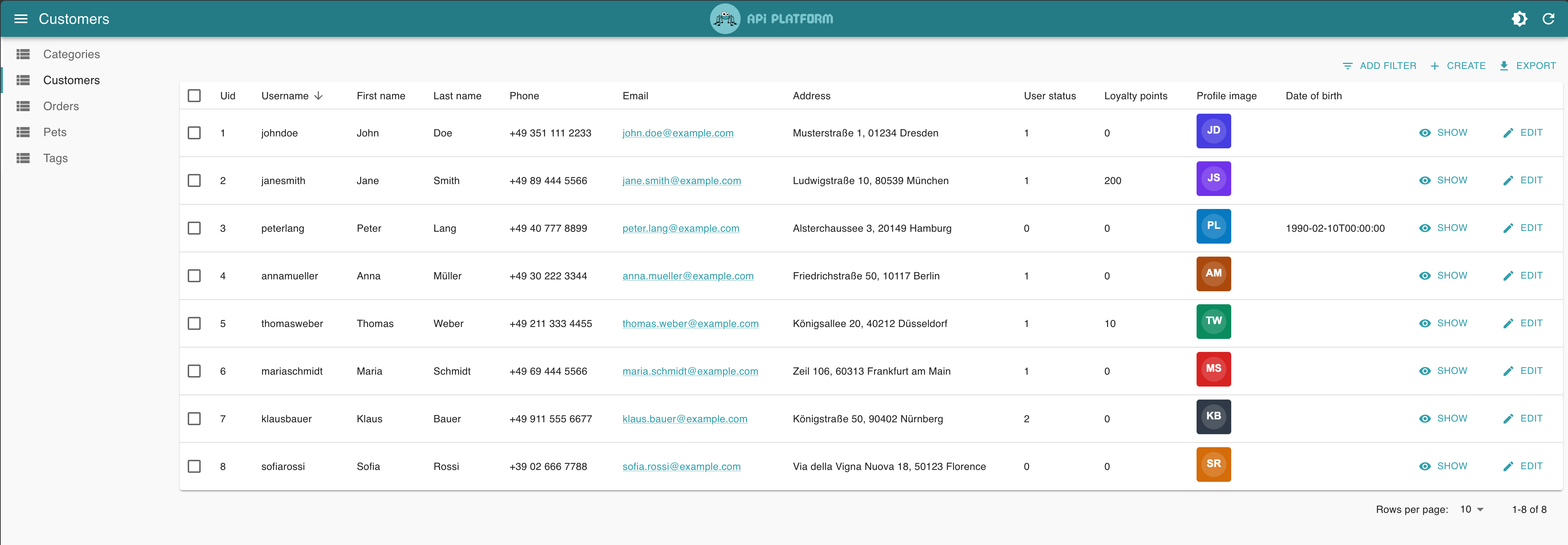 API Platform Admin