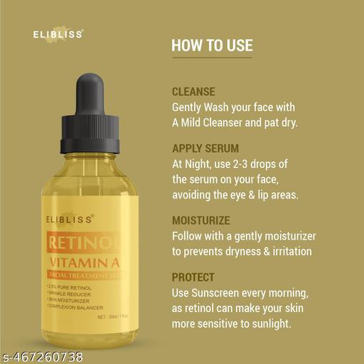 Retinol Vitamin A Facial Treatment Serum for Wrinkle Reduction, Smooth Texture, Hydration Support & Even-Looking Skin Tone – Night Repair Anti-Aging Formula – 30ml - MC-FASHIONS.COM