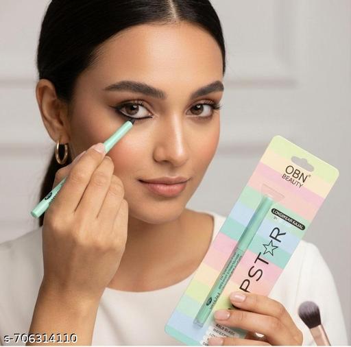 OBN Beauty Long Wear Waterproof Kajal Pencil | Bold Black Smudge Proof Kohl | Long Lasting Velvet Finish Eye Kajal for Women & Girls - MC-FASHIONS.COM