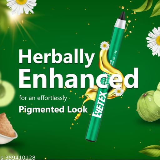 Kajal Supreme Herbally Enhanced, 1.5g (Pack of 2), Black, Deep Black Matte Finish, Smudge-Proof, Water-Resistant, Vegan, Earthen Pigments, Extracts of Aloe & Carnauba, 6-hr stay, Built-In Sharpener. - MC-FASHIONS.COM