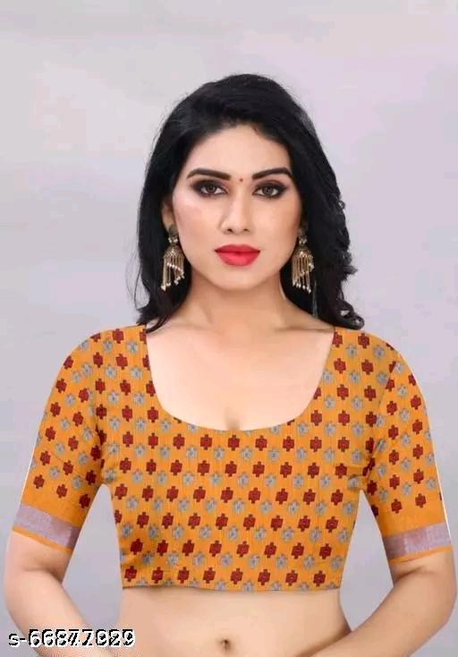Chanderi Chanderi Cotton Mustard Saree With Blouse - MC-FASHIONS.COM