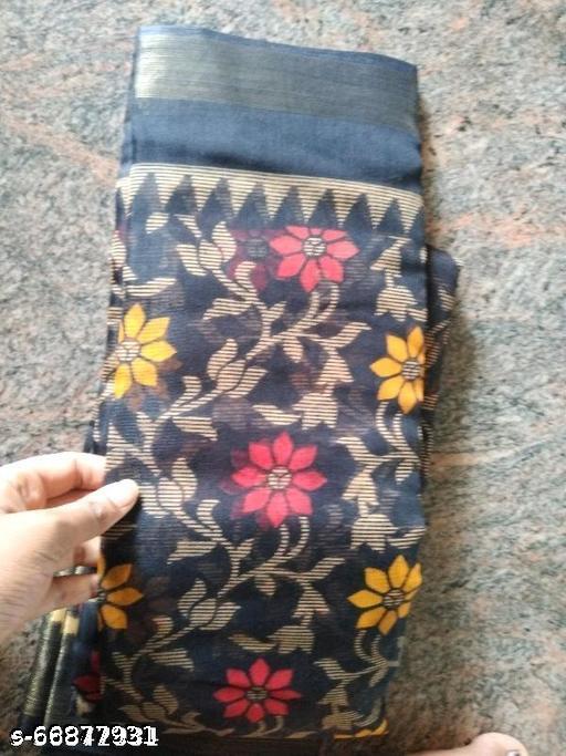 आकर्षक ब्रासो प्रिंटेड कॉटन काली साड़ी ब्लाउज के साथ, पार्टीवियर, डेली वियर, कैजुअल वियर - MC-FASHIONS.COM
