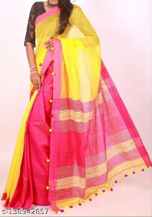 KUSHUM DOLA KHADI  COTTON SILK SAREE - MC-FASHIONS.COM