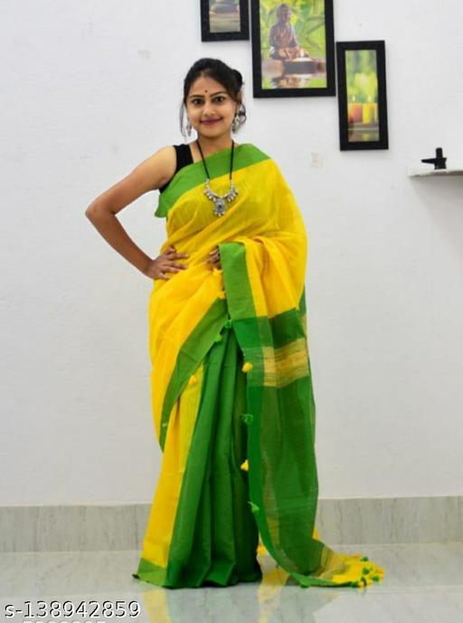 KUSHUM DOLA KHADI  COTTON SILK SAREE - MC-FASHIONS.COM