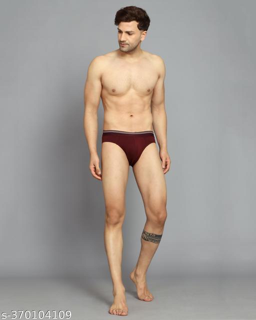 CMYK MENS SOLID COTTON LYCRA OUTER ELASTIC BRIEF - MC-FASHIONS.COM