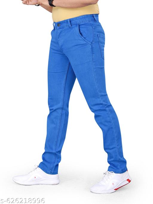 Men Jeans, SKY BLUE Jeans, Denim Jeans, Slim‑Fit SKY BLUE Denim Jeans for Men - MC-FASHIONS.COM