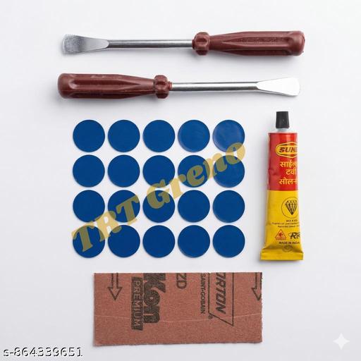 Heavy Duty Bicycle Puncture Repair Kit | 20 Rubber Patches, Tyre Levers, Solution and Emery Paper - MC-FASHIONS.COM