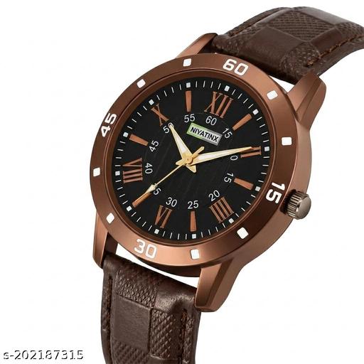 Boys and Men's Exclusive Men201 Brown Boys watch and Men watches Hand watch men Sports gents stylish Leather Belt gift Analog Watch - For Men - MC-FASHIONS.COM
