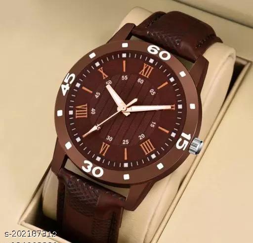 Boys and Men's Exclusive Men201 Brown Boys watch and Men watches Hand watch men Sports gents stylish Leather Belt gift Analog Watch - For Men - MC-FASHIONS.COM
