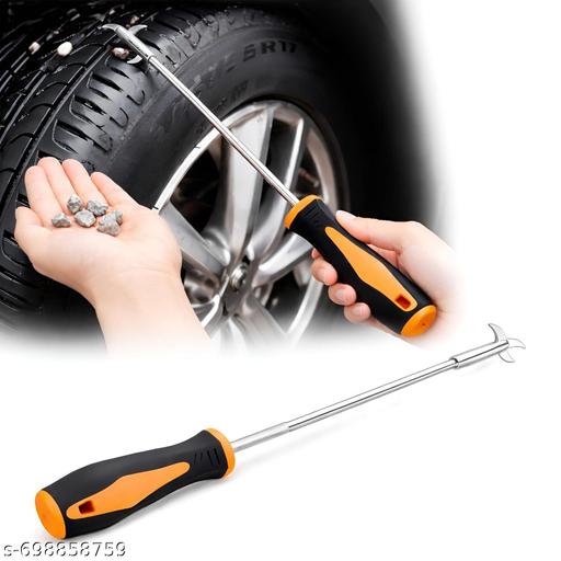 Car Tire Cleaning Tool Stone Removal Hook Ideal for Car Bike & Motorbike Tyres with Rubber Handle (1 Pc) - MC-FASHIONS.COM