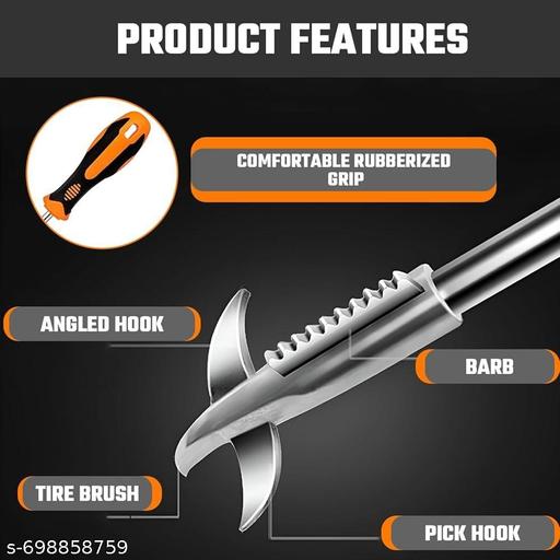 Car Tire Cleaning Tool Stone Removal Hook Ideal for Car Bike & Motorbike Tyres with Rubber Handle (1 Pc) - MC-FASHIONS.COM