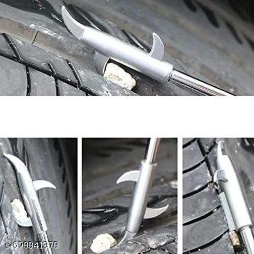 Multipurpose Car Tire Stone Remover Hook, Tire Cleaning Hook, Tyre Stone Picker for Motor Bike Truck Car, Wheels Remover Hook with Solid Rubber Handle - MC-FASHIONS.COM