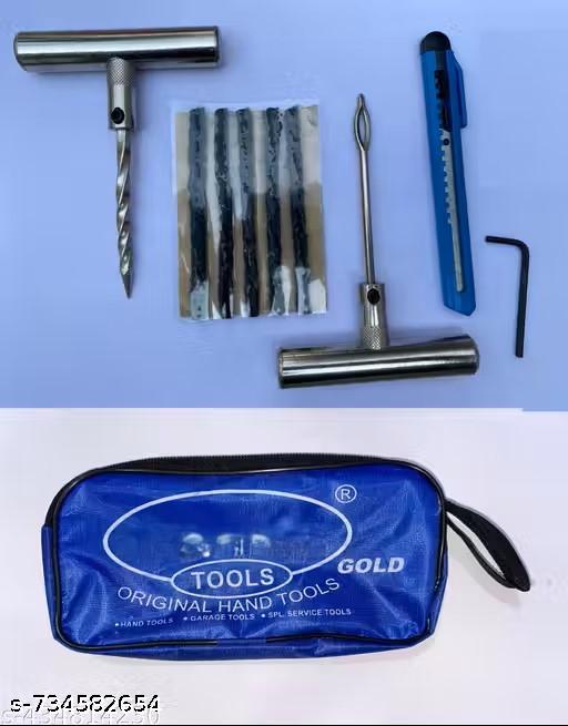 Heavy Duty Solid Metal Puncture Repair Kit With 5pcs Strips for car & Bike Tubeless Tyre Puncture Repair Kit - MC-FASHIONS.COM