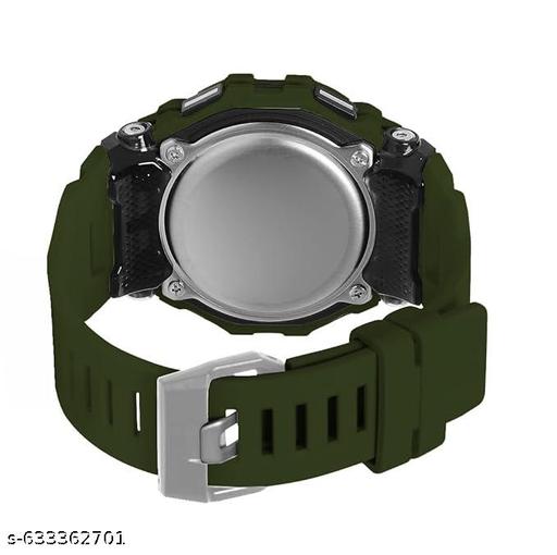 crispy Digital Sports Watch with Military Style Digital Display, Olive Green, LED Screen, Tactical Design - MC-FASHIONS.COM