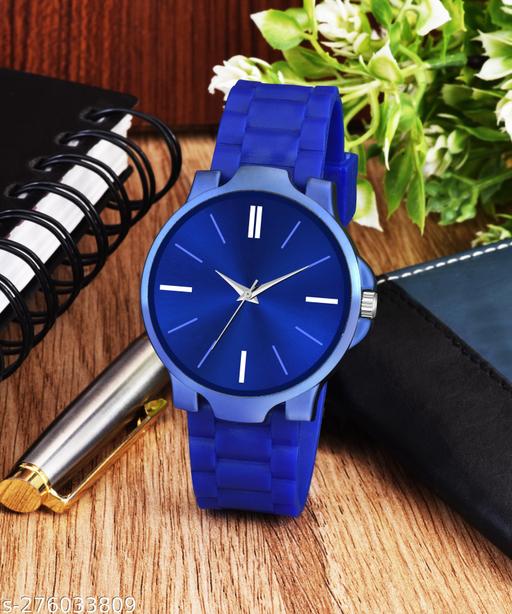 New Stylish LR 05 Blue Dial Blue PU Strap Watch For Boys And men - MC-FASHIONS.COM