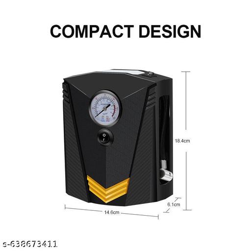 Car Tyre Inflator Pump- Heavy Duty Electric Air Compressor Pump Portable Tyre Inflator for Car with Built-in LED Light, 12V 150 PSI High Pressure Dial Gauge for Bicycles, Trucks, Balls,Cars - MC-FASHIONS.COM